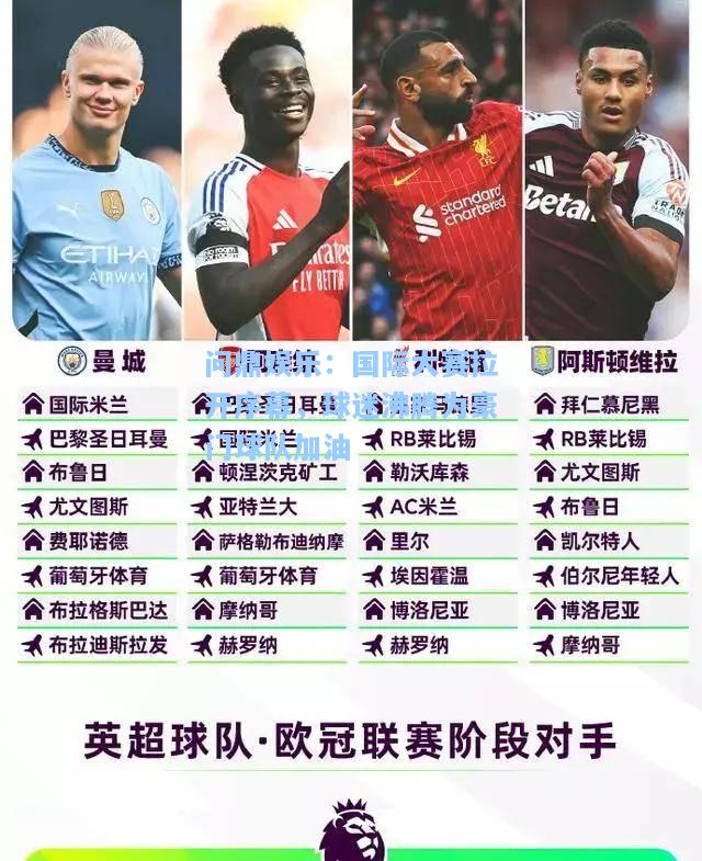 国际大赛拉开序幕，球迷沸腾为豪门球队加油